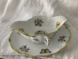 Herend porcelain sauce and gravy tray / Victoria pattern bowl, with bottom