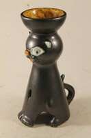 Art deco glazed ceramic cat candle holder 323