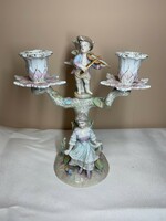 Antique German Volkstedt Richard Eckerl porcelain candlestick 23cm