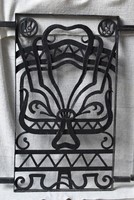 Wrought iron, fence, railing, grid element, contemporary art product 57 x 100 cm