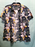 XXL men's colored, patterned, Hawaiian-style cotton shirt, chest width 124 cm
