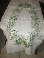 Beautiful madeira lace hand-embroidered vine pattern tablecloth runner
