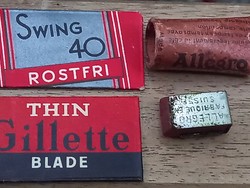 "Allegro" antik, svájci borotva penge élező készülék, Swing és Gilette retro pengével