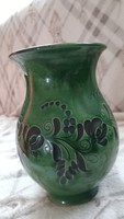 Zöld folk vase judged, 20 cm