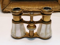 Antique mother-of-pearl theater binoculars binoculars with a sharp image