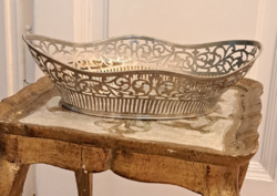 Silver-plated alpaca basket pierced with lace