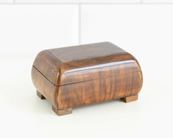 Biedermeier stílusú mini fa doboz - ékszeres doboz, szelence