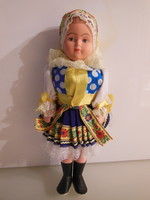 Doll - 30 x 10 cm - hand-sewn folk costume - old - kept in display case - good condition