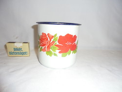 Old floral enamel mug - nice condition