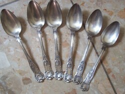 6 silver-plated spoons with rich decoration