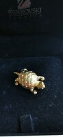 Vintage swarovski large turtle pin