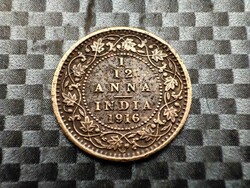 British India ¹⁄₁₂ anna, 1916