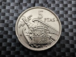 Spanyolország 5 Peseta, 1957 73 a csillagon