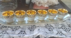 Retró Sf 6 személyes röviditalos készlet tálcával