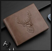 Men's wallet with embossed deer head pattern 2