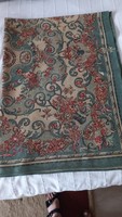 Old folk flower basket woven bedspread/tablecloth with small defects on the edge (photo), 135 x 187 cm
