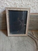 Szép régi ezüstözött fali fényképtartó (10,2x7,3 cm)