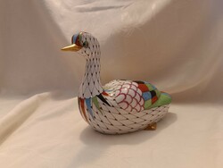 Raven Háza porcelain duck with garden pattern