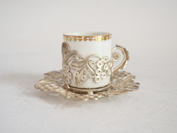 Ezüst filigrán csésze porcelán betéttel