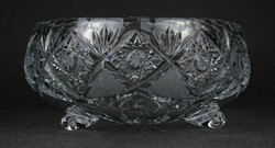 1O034 Nagyméretű csiszolt kristály asztalközép kínáló tál