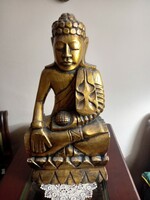 Large wooden Buddha statue (51 cm)