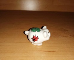 Ceramic lucky pig with four-leaf clover (1/p)