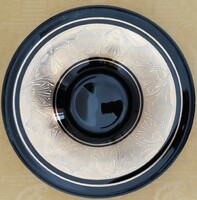 NDK német porcelán tányér, aranyozott dekorral, átmérője 24 cm