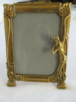 Old art nouveau brass table picture frame. Negotiable!