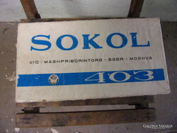 Sokol radio cardboard box, instructions for use in Russian and the strap