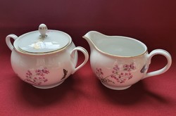 Hertel Jacob Bavaria német porcelán cukortartó tej tejszín kiöntő lepke szitakötő virág mintával