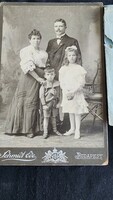 JUDAIKA cca. 1908 PAPÍRKERESKEDŐ STERN IZIDOR CSALÁD FOTÓ + NÉVJEGYKÁRTGYA + REKLÁM CÉGES BORITÉK
