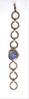 Art deco silver women's wristwatch, working with blue dial