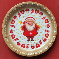 Karácsonyi mikulás műanyag tálca tányér tálaló tál