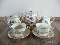 Zsolnay tea set for two with a butterfly pattern