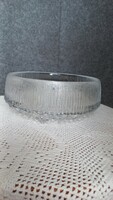 Retro thick textured glass fruit bowl, Finnish littala from the ultima thule product line, 9 x 19 cm,,