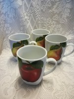 Modern porcelain mug with fruit pattern