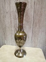 Indian copper vase with rare chrome decoration