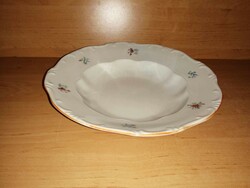 Zsolnay porcelain deep plate with flower pattern - 24 cm (2p)