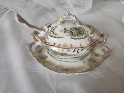 Art Nouveau mustard, small sauce bowl with its own spoon