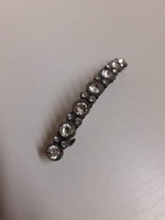 Shiny white French hair clip studded with stones in new condition