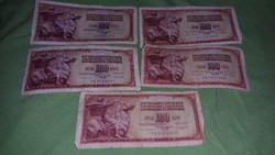 Old Yugoslavia 100 dinar paper money 2 x 1965 - 1 x 1981 - 2 x 1986 - 5 in one according to the pictures 2