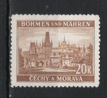 Német megszállás 0168 (Böhmen és Mähren) Mi 37 gumi nélkül        0,60 Euró