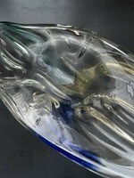 Csodás cseh művészi üveg asztalközép, kínáló