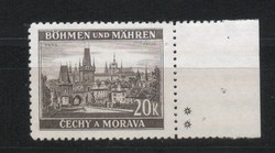 Német megszállás 0146 (Böhmen és Mähren) Mi 61 LW gumi nélkül        4,50 Euró