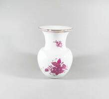 Herend, purple Appony pattern vase, hand-painted porcelain, flawless (j335)