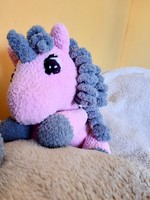 Crocheted plush unicorn