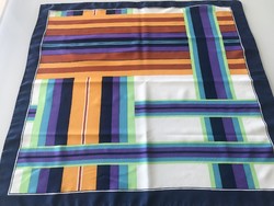 Retro scarf with brightly colored stripes, 67 x 64 cm