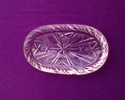 Oval lead crystal bowl