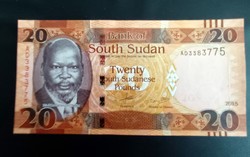 Dél-Szudán 20 Font bankjegy (UNC) 2015