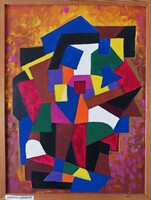 Bartos Endre (1930-2006) – KUBISTA VÍZÖNTŐ, 2005, 100×75 cm, falemezen vászon, akril